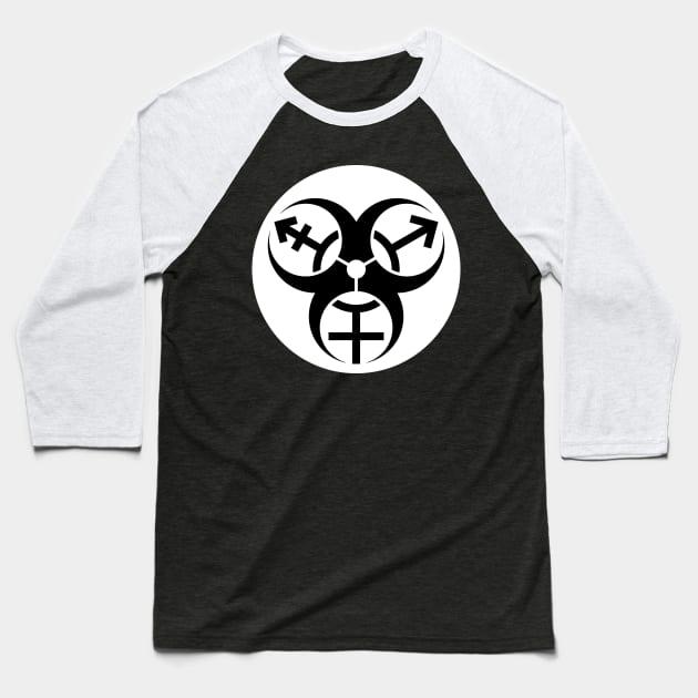 Trans Biohazard - White Circle Baseball T-Shirt by GenderConcepts